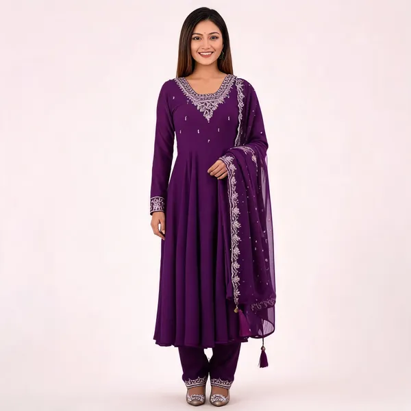 Purple_Georgette_Embroidered_Zari_Anarkali_Gown_With_Dupatta_For_Women
