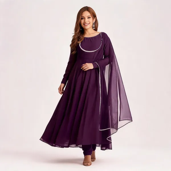 Purple_Georgette_Lace_Border_Anarkali_Gown_With_Dupatta_For_Women
