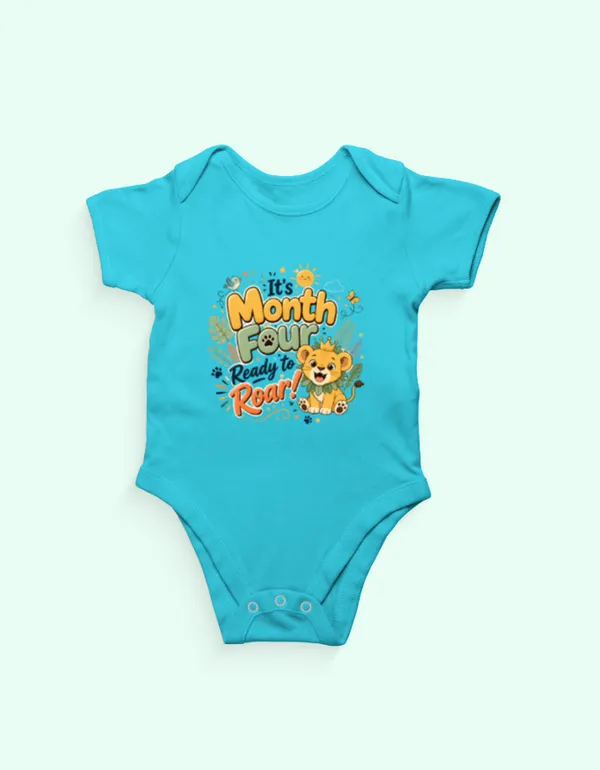 Turquoise_Cotton_Short_Sleeve_Printed_Onesie_For_Kids