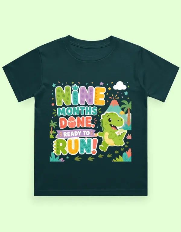 Dark_Green_Cotton_Short_Sleeve_Graphic_T_Shirt_For_Kids