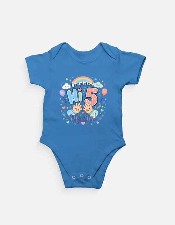 Blue_Cotton_Short_Sleeve_Milestone_Onesie_For_Kids