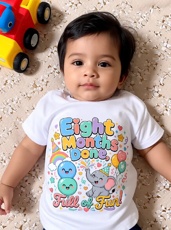 White_Cotton_Short_Sleeve_Milestone_T_Shirt_For_Kids
