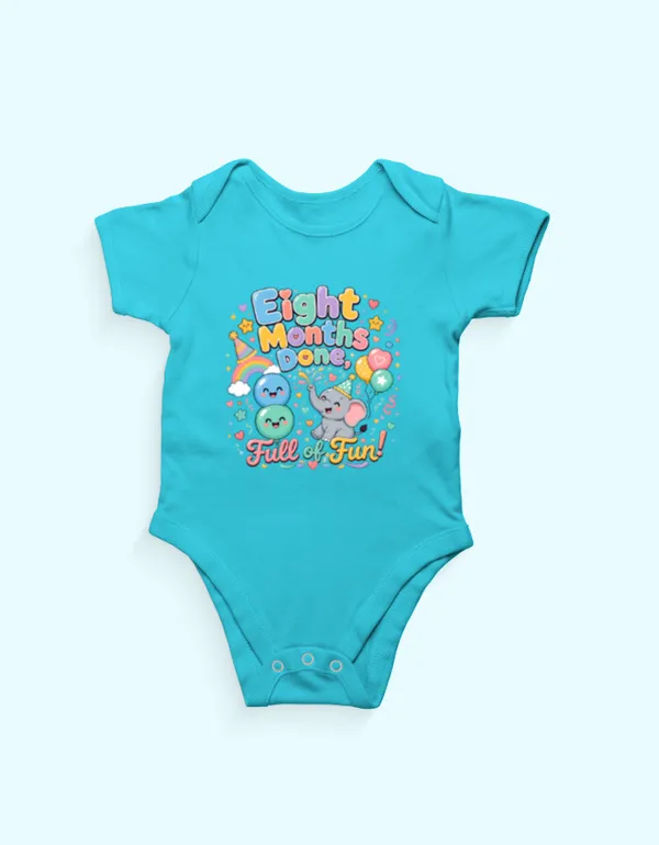 Turquoise_Cotton_Short_Sleeve_Graphic_Onesie_For_Kids