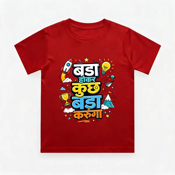 Red_Cotton_Short_Sleeve_Graphic_T_Shirt_For_Kids