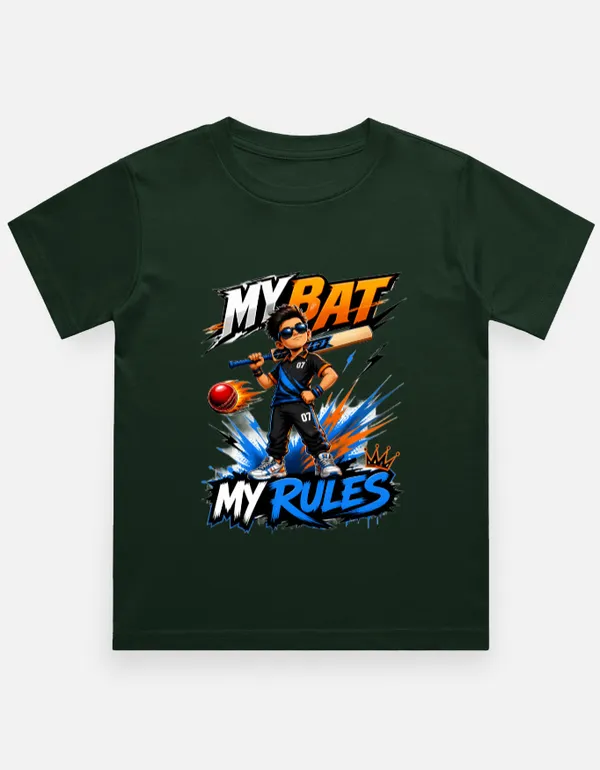 Dark_Green_Cotton_Regular_Fit_Graphic_T_Shirt_For_Kids