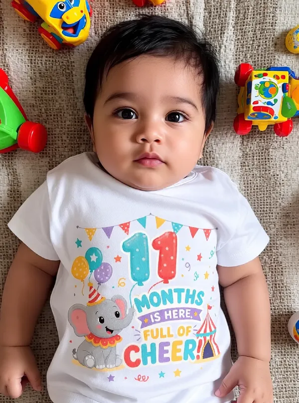 White_Cotton_Short_Sleeve_Milestone_T_Shirt_For_Kids