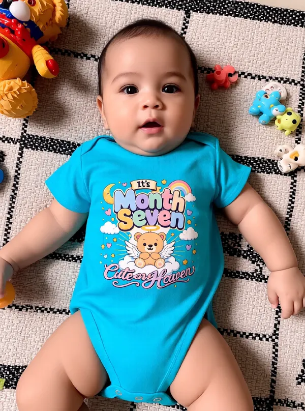 Turquoise_Cotton_Short_Sleeve_Graphic_Onesie_For_Kids