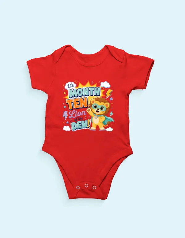 Red_Cotton_Short_Sleeve_Printed_Onesie_For_Kids