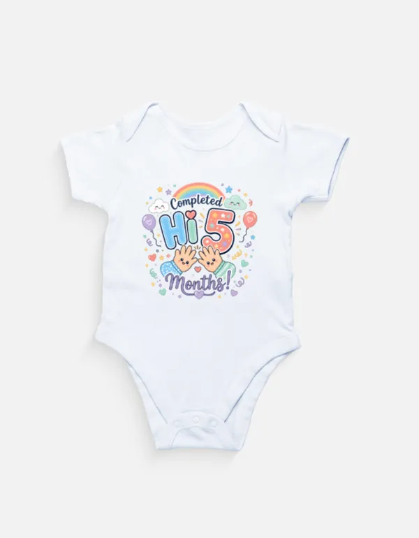 White_Cotton_Short_Sleeve_Milestone_Onesie_For_Kids