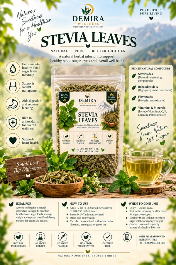 Demira_Wellness_Botanicals_Stevia_Leaves_100Gm