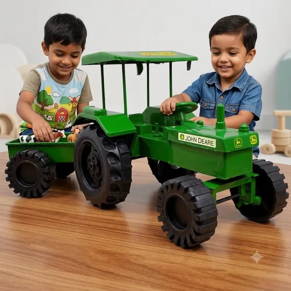 Green_Plastic_Toy_Tractor_With_Detachable_Trailer