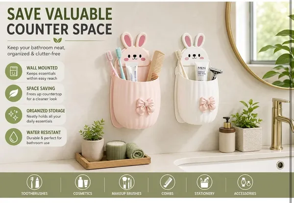 Bunny_Bathroom_Wall_Mounted_Adhesive_Storage_Organizer