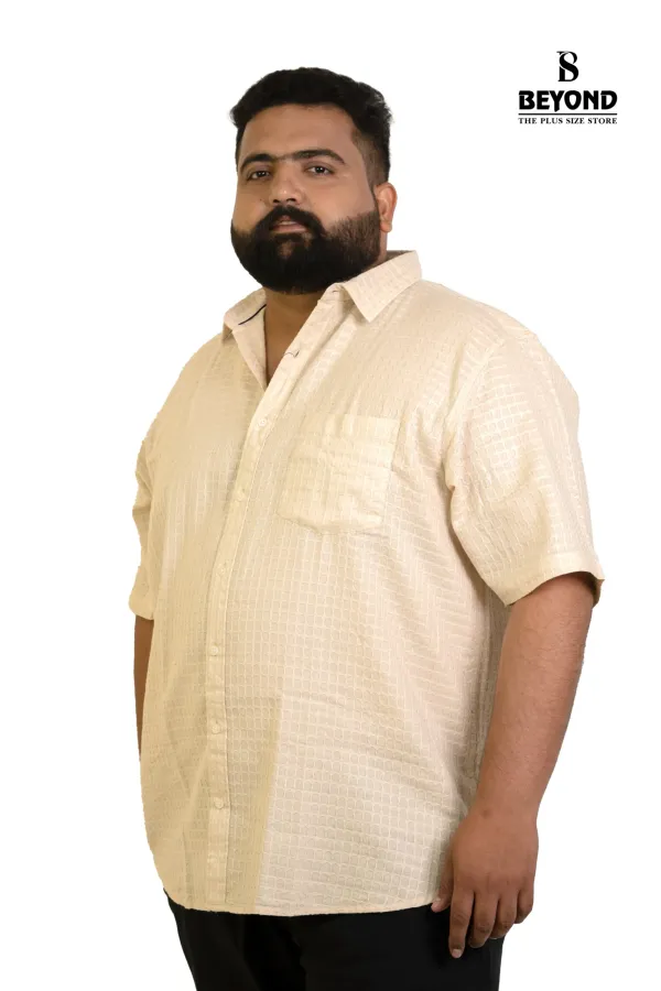 Cream_Textured_Half_Sleeve_Shirt_2xl_8xl