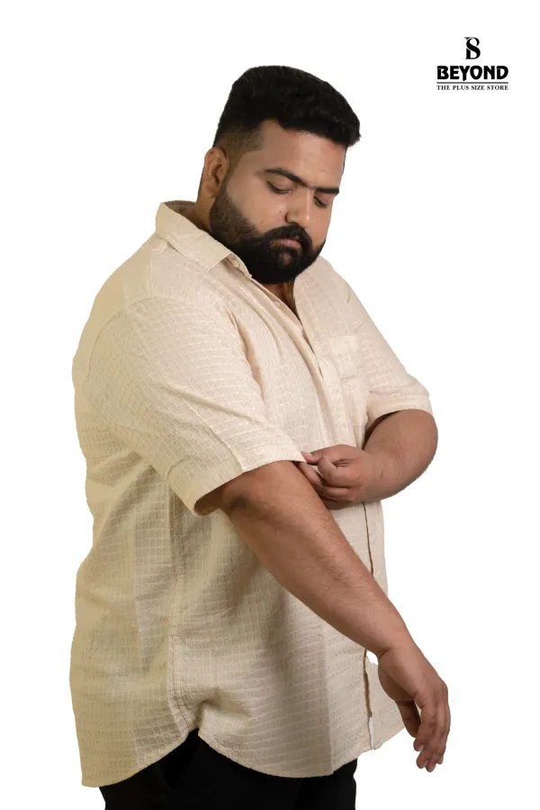 Cream_Textured_Half_Sleeve_Shirt_2xl_8xl