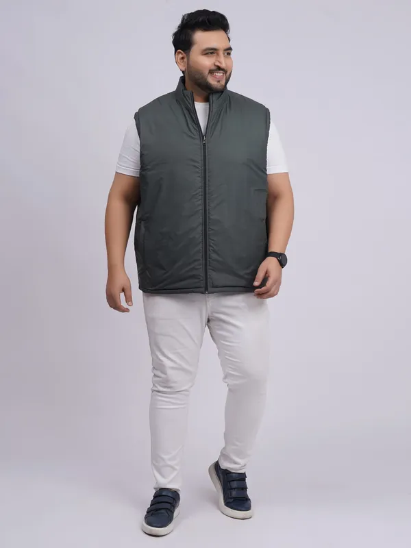 Men_S_Plus_Size_Reversible_Sleeveless_Jacket_Olive_Green_Black
