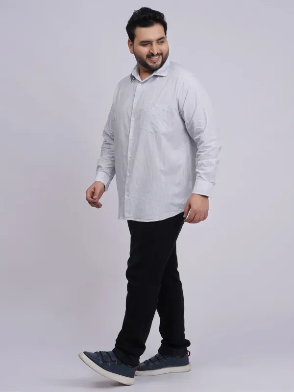 Plus_Size_White_Pinstripe_Full_Sleeve_Formal_Shirt_For_Men
