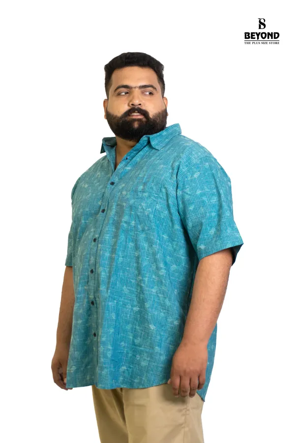 Turquoise_Cotton_Slub_Printed_Shirt_–_Summer-Ready_Comfort_in_Sizes_2XL–8XL