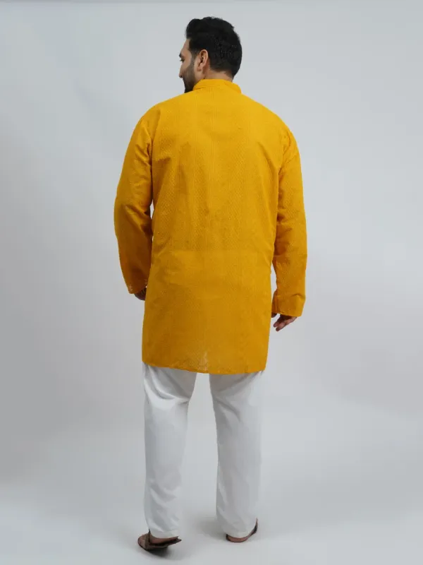 Mustard_Festive_Textured_Plus-Size_Kurta_for_Men_(3XL–8XL)
