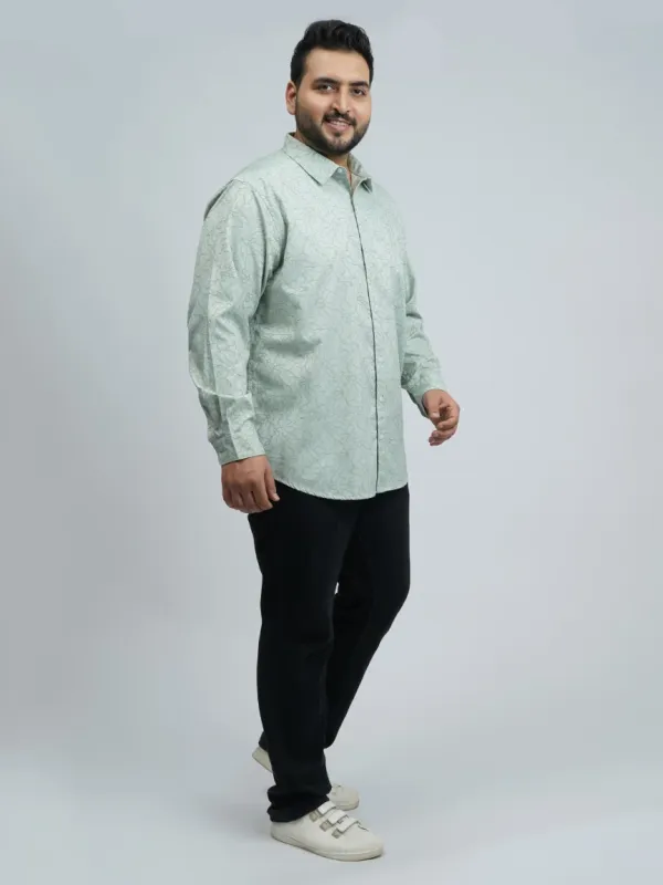 Mint_Green_Jacquard_Cotton_Shirt_For_Men