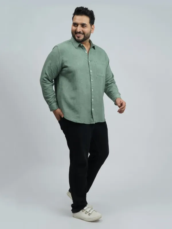 Sage_Green_Jacquard_Cotton_Shirt_For_Men