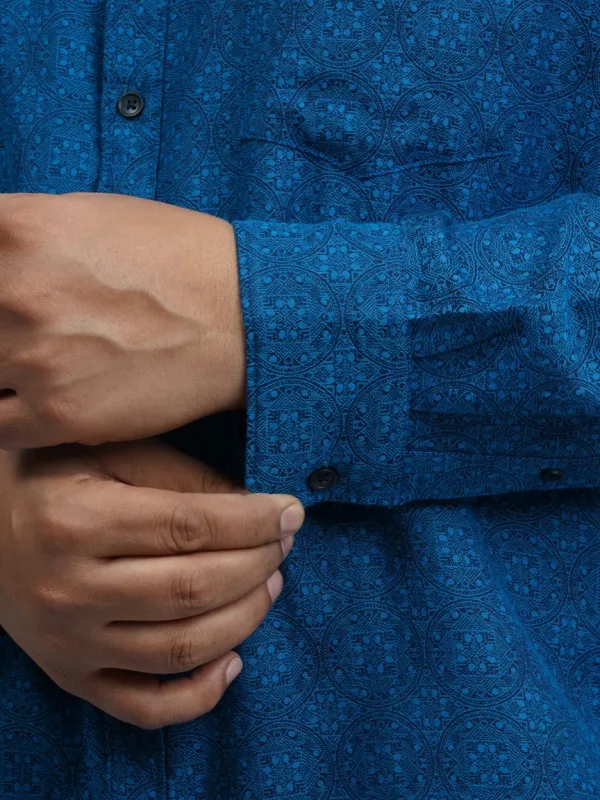 Blue_Cotton_Shirt_For_Men