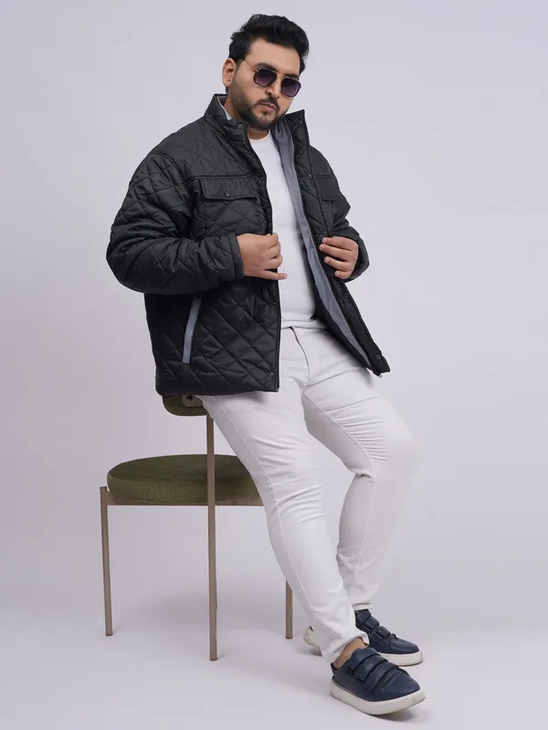 Men’s_Plus_Size_Black_Quilted_Winter_Jacket_with_Double_Pockets