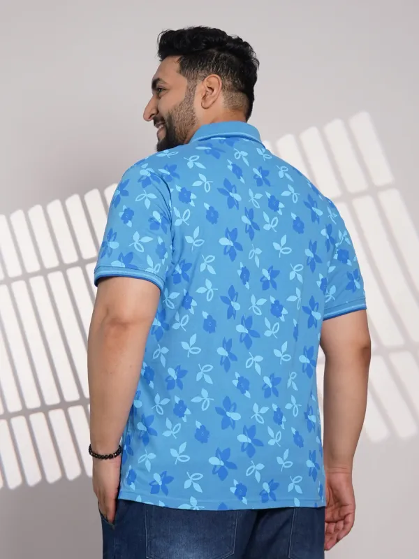 Plus_Size_Sky_Blue_Floral_Print_Polo_T_Shirt_For_Men