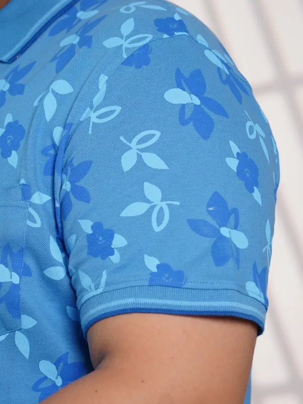Plus_Size_Sky_Blue_Floral_Print_Polo_T_Shirt_For_Men