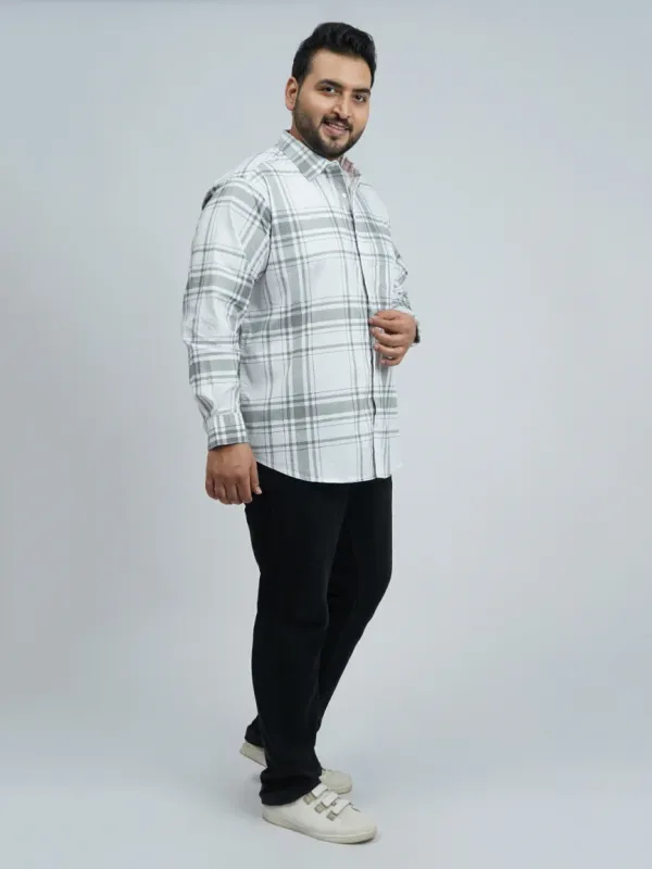 White_Grey_Classic_Check_Plus_Size_Shirt_For_Men_2xl_8xl_Beyond_The_Plus_Size_Store