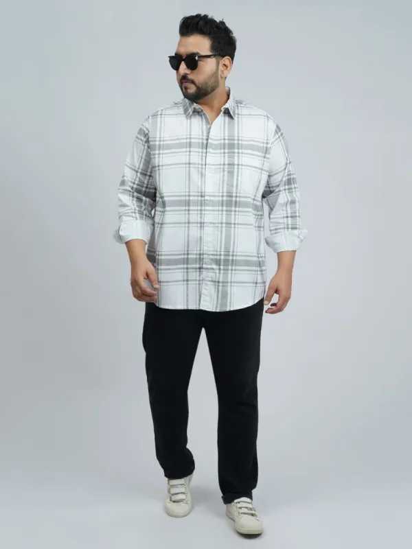 White_Grey_Classic_Check_Plus_Size_Shirt_For_Men_2xl_8xl_Beyond_The_Plus_Size_Store
