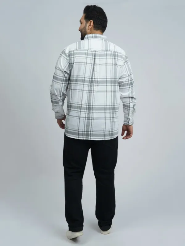 White_Grey_Classic_Check_Plus_Size_Shirt_For_Men_2xl_8xl_Beyond_The_Plus_Size_Store