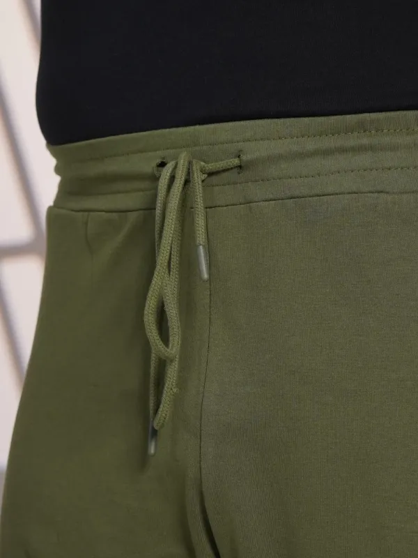 Plus_Size_Olive_Green_Cotton_Blend_Jogger_Track_Pant_For_Men