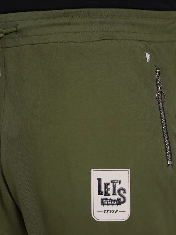 Plus_Size_Olive_Green_Cotton_Blend_Jogger_Track_Pant_For_Men