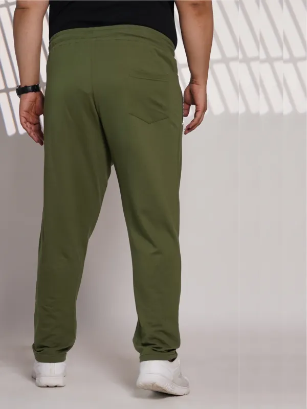 Plus_Size_Olive_Green_Cotton_Blend_Jogger_Track_Pant_For_Men