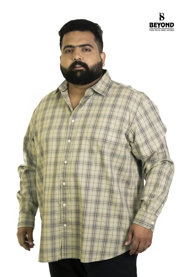 Classic_Beige_Grid_Check_Cotton_Shirt_3xl_7xl