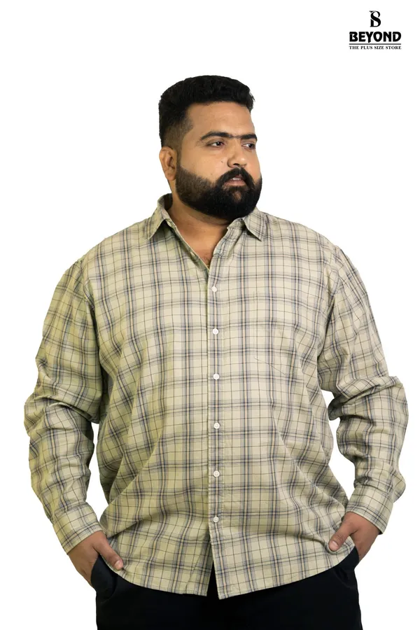 Classic_Beige_Grid_Check_Cotton_Shirt_3xl_7xl