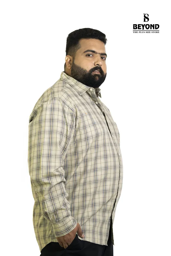 Classic_Beige_Grid_Check_Cotton_Shirt_3xl_7xl