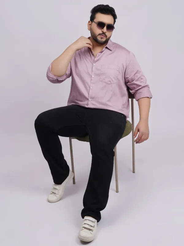 Plus_Size_Dusty_Pink_Full_Sleeve_Casual_Shirt_For_Men