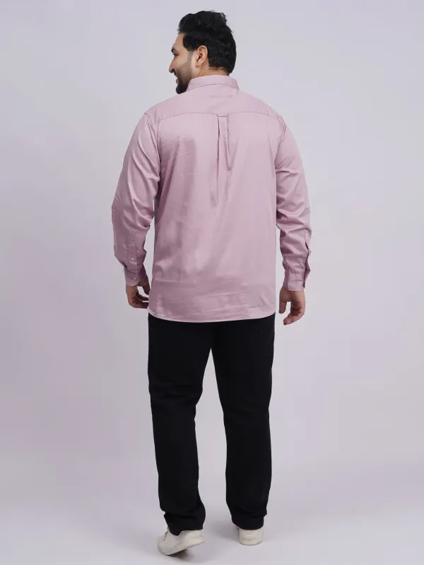 Plus_Size_Dusty_Pink_Full_Sleeve_Casual_Shirt_For_Men