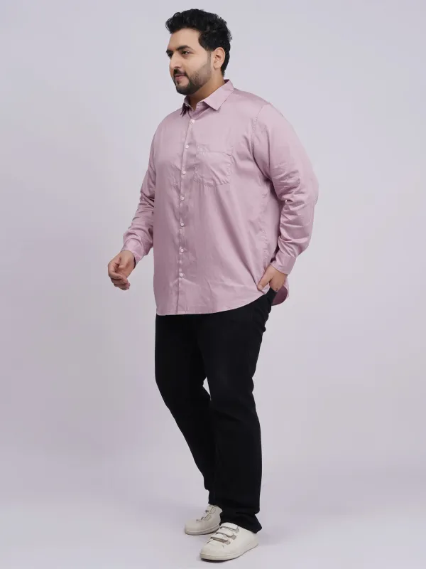 Plus_Size_Dusty_Pink_Full_Sleeve_Casual_Shirt_For_Men