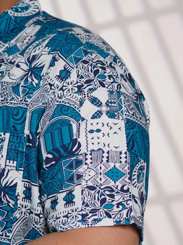 Plus_Size_Blue_Printed_Casual_Shirt_for_Men