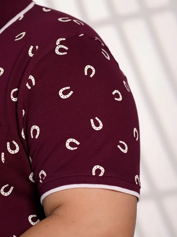 Plus_Size_Maroon_Printed_Polo_T-Shirt_for_Men