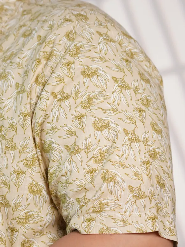 Plus_Size_Beige_Floral_Printed_Casual_Shirt_for_Men