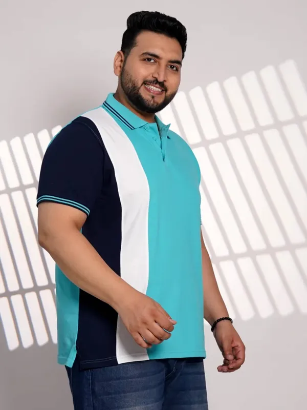 Aqua_Blue_Cotton_T-Shirt_For_Men