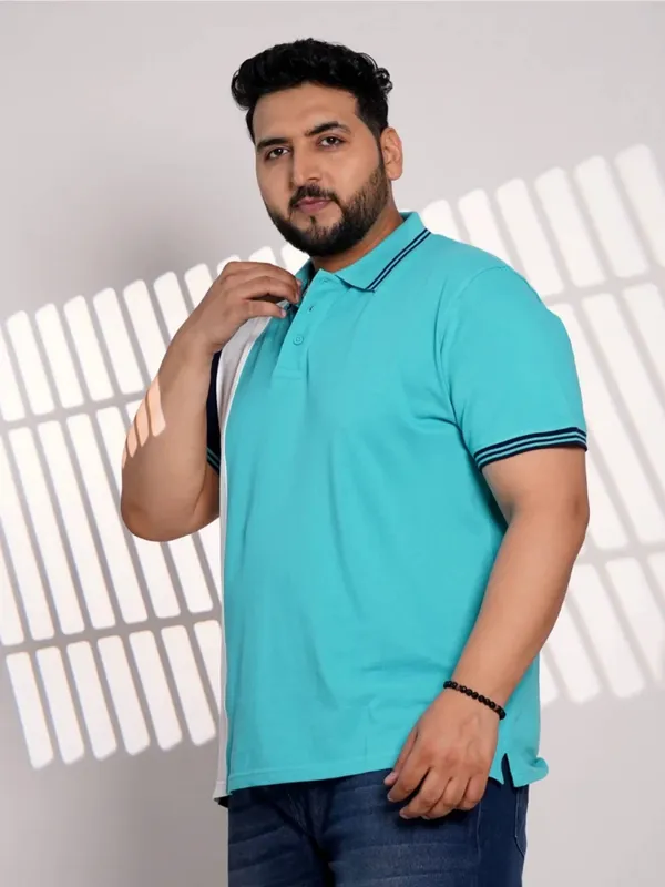 Aqua_Blue_Cotton_T-Shirt_For_Men