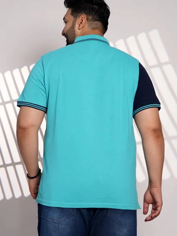 Aqua_Blue_Cotton_T-Shirt_For_Men
