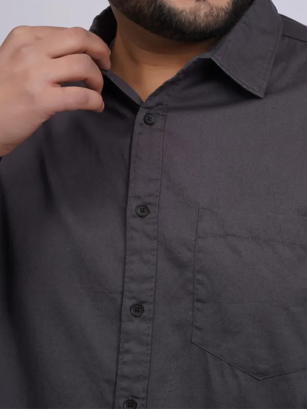 Plus_Size_Charcoal_Grey_Solid_Casual_Shirt_for_Men