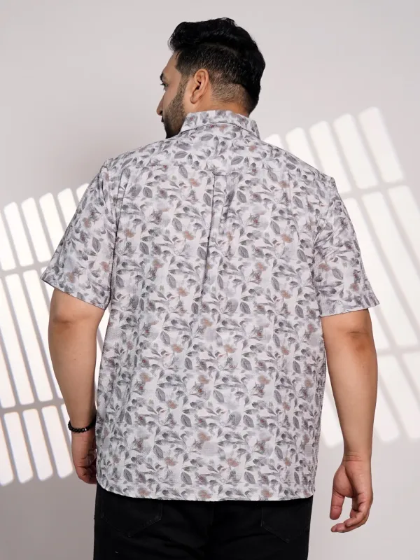 Plus_Size_Grey_Floral_Printed_Casual_Shirt_for_Men