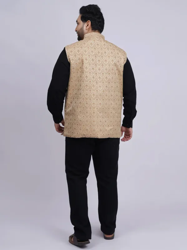 Plus_Size_Premium_Beige_Gold_Jacquard_Ethnic_Waistcoat_for_Men