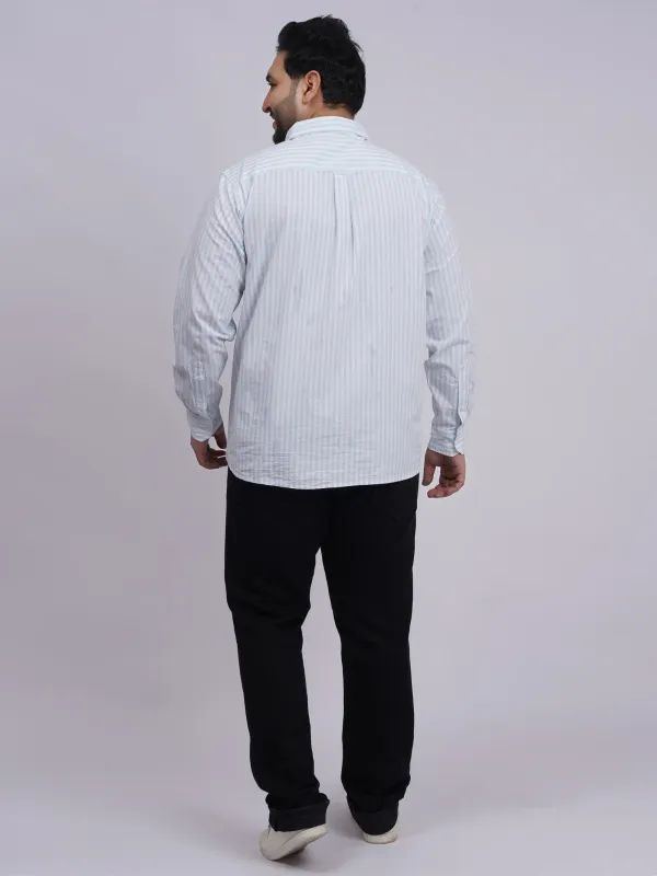Plus_Size_Sky_Blue_Striped_Full_Sleeve_Casual_Shirt_For_Men